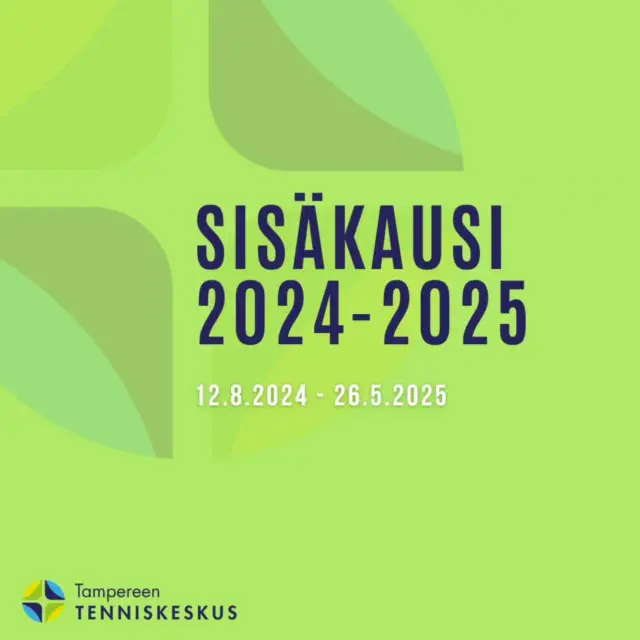 Kesäkauden viimeinen viikko alkoi tänään ja maanantaina 12.8.2024 alkaa sisäkausi 2024-2025.

Sisäkauden aukioloaikamme normaalit:
ma-pe 7.30-22.30
la 7.30-21.00
su 9.00-22.30

Tiedote sisäkaudesta löytyy nettisivuiltamme:
https://tampereentenniskeskus.fi/sisakausi-2024-2025-alkaa-ma-12-8-2024/

Alkavan sisäkauden hinnasto löytyy myös nettisivultamme ja se on voimassa 31.12.2024 saakka.

Mukavia pelejä!🎾